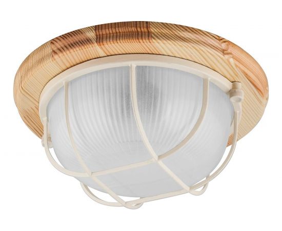 Светильник для бани и сауны FERON НБО 03-60-012 220V 60Вт Е27 IP54 дерево, клен, круг, с решеткой 11570 