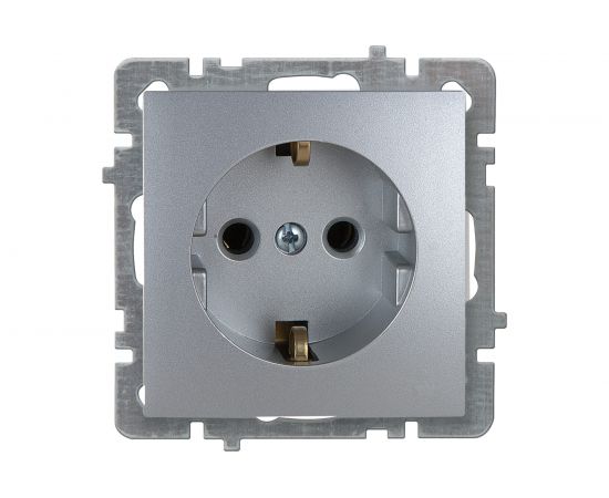 Механизм розетки NILSON 1СП з/к серебро Touran/Alegra metallic 24130417 