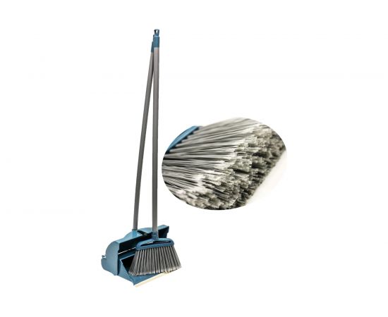 Комплект щётка с совком для мусора GoGo ПВХ, цвет серо-голубой 60420 