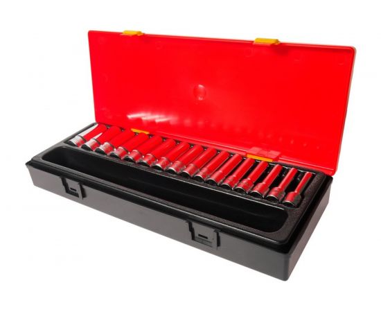 Набор шестигранных торцевых головок 3/8" 6-22мм в кейсе 16шт JTC-K3161 