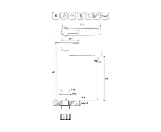Смеситель для умывальника Ravak Puri PU 015.00 высокий X070114 – изображение 11