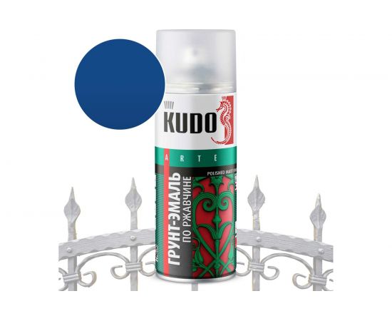 Грунт-эмаль аэрозоль по ржавчине KUDO голубая RAL5015 520 мл 315015 11605337 – изображение 2