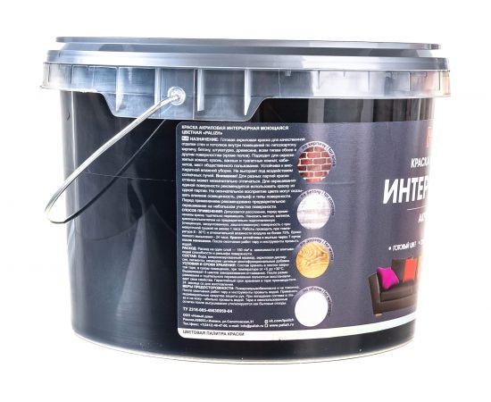 Акриловая краска PALIZH интерьерная моющаяся №316 черный трюфель 3,3кг 1/4 11605607 – изображение 2