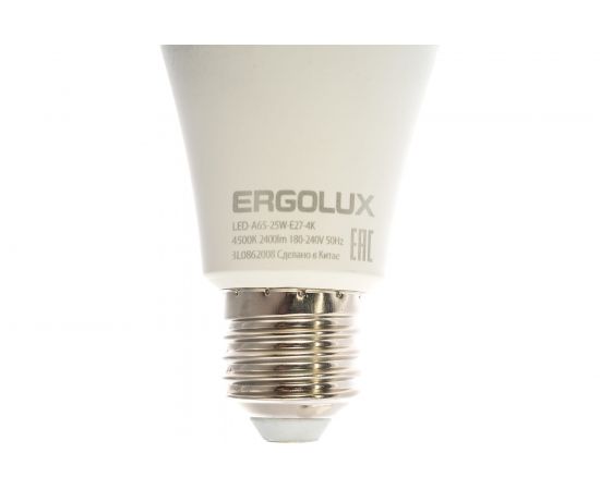 Светодиодная лампа Ergolux LED-A65-25W-E27-4K ЛОН, 25Вт, E27, 4500K, 180-240В 14236 – изображение 2