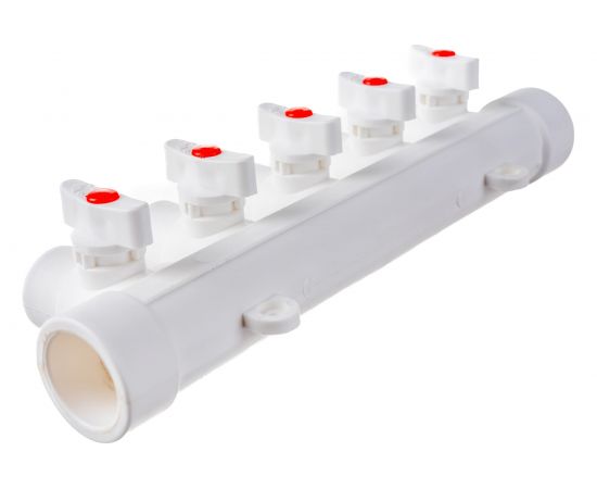 Коллектор с шаровыми кранами LAMMIN PPR ВР 32х1/2х5 Lm31082515032 – изображение 2