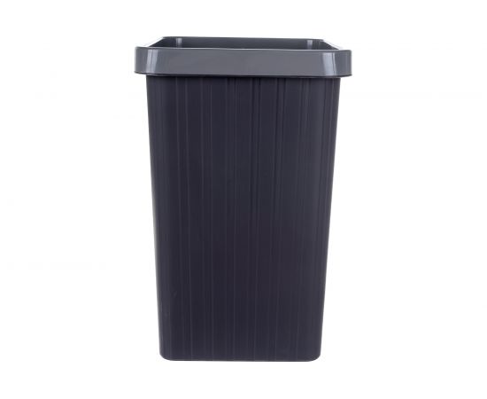 Бак для мусора HAPPI DOME 16 литров, прямоугольный, черный/серый, полипропилен HDB-035-16 – изображение 2