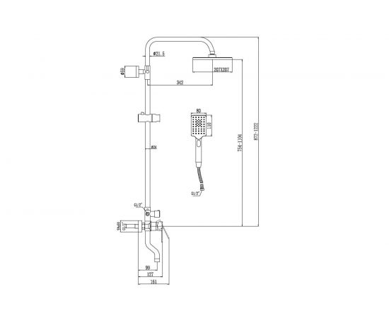 Душевая стойка Savol черная S-601108SH 23220 – изображение 2