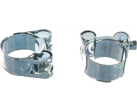 Металлические силовые хомуты СИБРТЕХ 26-28 мм, ширина 18 мм, шарнирный, W1, 2шт 47509 – изображение 2