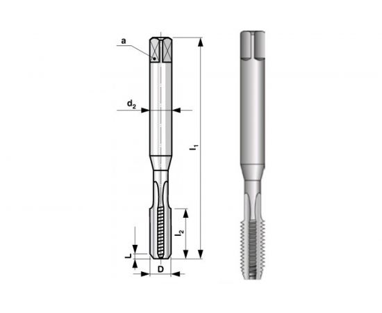Метчик, машинный DIN 371, HSS M 8х1,25 мм Bucovice Tools 101080 – изображение 2