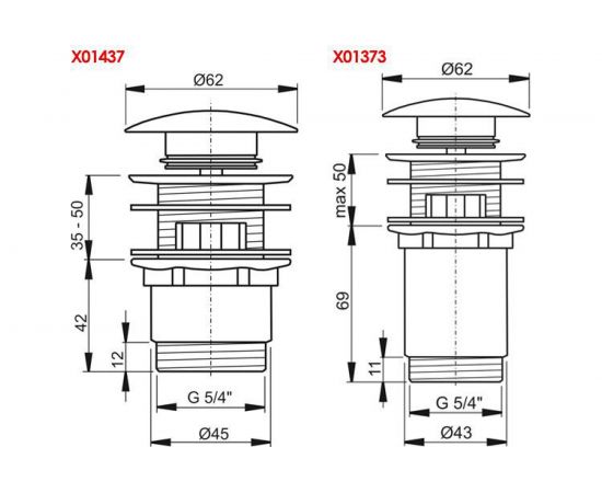 Слив для умывальника Ravak ""Клик-Клак"" с закрытием стока короткий, X01437, X01437 00000018487 – изображение 3