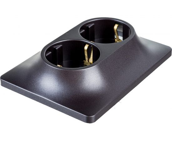 2-местная розетка Schneider Electric скрытой проводки Glossa 16А IP20 250В с заземлением в сборе графит GSL001324 – изображение 3