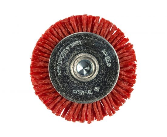 Щетка дисковая ПРОФЕССИОНАЛ (38 мм; 1.2 мм; нейлоновая проволока с абразивным покрытием) для дрели Зубр 35161-038_z02 – изображение 3