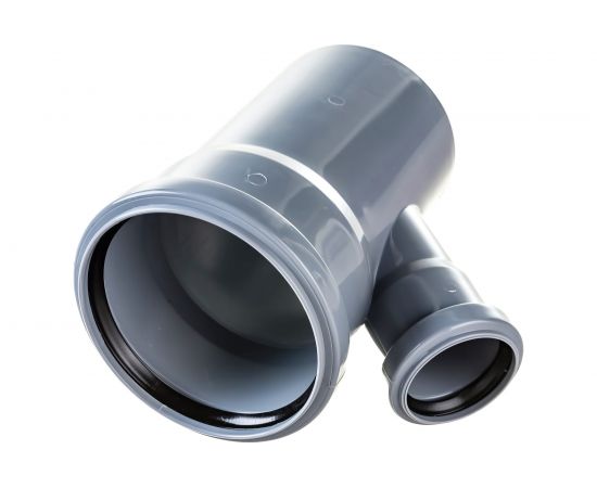 Канализационный тройник RTP D 110х50 мм, 45 град, серый 11433 – изображение 3