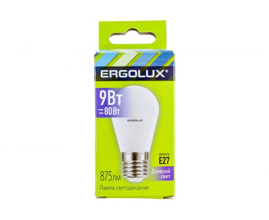 Электрическая светодиодная лампа Ergolux LED-G45-9W-E27-6K Шар 9Вт E27 6500K 172-265В 13178 – изображение 4