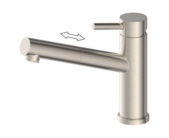 Смеситель для кухни OLIVES Balear c выдвижным изливом, нержавеющая сталь 13425BL 