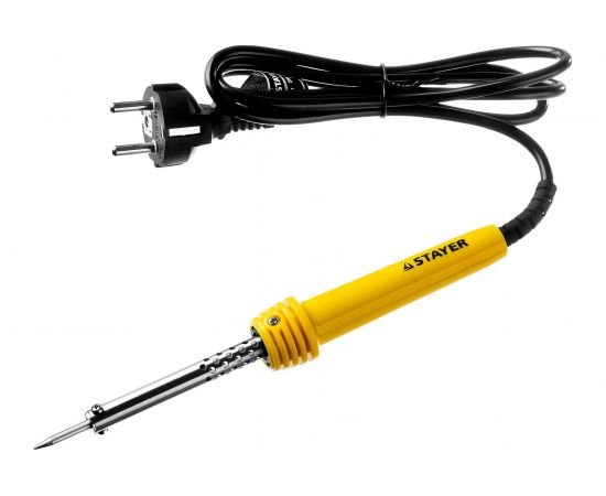 Паяльник Stayer MASTER с пластмассовой рукояткой и долговечным жалом 40 Вт конус 55305-40 