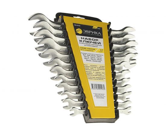 Набор рожковых ключей 6-24мм холдер 12 предметов ЭВРИКА ER-51121 