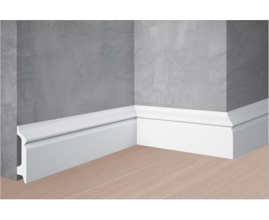 Напольный плинтус Stenopol ударопрочный влагостойкий под покраску 78х21х2000 мм C7122 