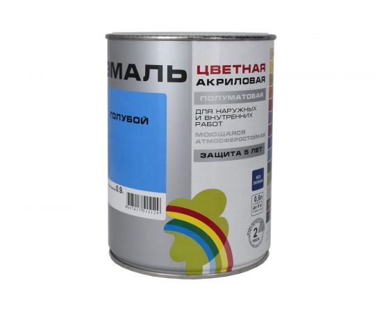Универсальная цветная эмаль Радуга Colors ВД-АК 220 голубой, 0,9 л 142927 