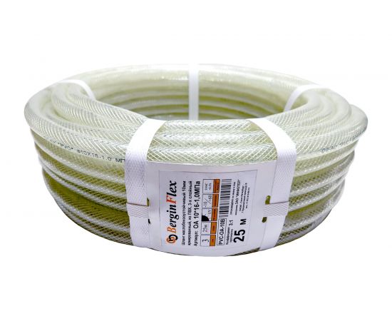 Шланг ПВХ маслобензостойкий/прозрачный (10х16мм; 10 атм.; 25 м) Berginflex PVC-OA-10B 
