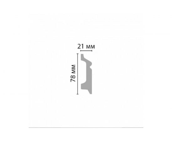 Напольный плинтус Stenopol ударопрочный влагостойкий под покраску 78х21х2000 мм C7122 – изображение 2