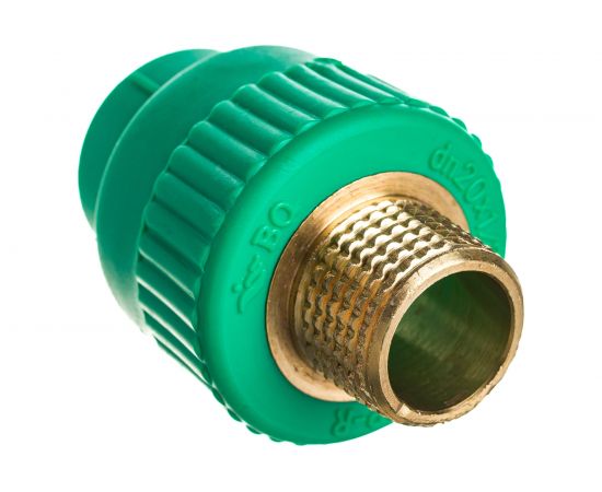 Комбинированная муфта с наружной резьбой Blue Ocean 20x1/2, полипропиленовая, зеленая PPRF/EA G -20х1/2 – изображение 2