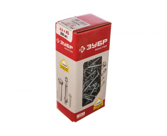 Саморезы ЗУБР СУ-Б универсальные, 45 x 3,5 мм, 300шт, белый цинк, 4-300371-35-045 – изображение 2