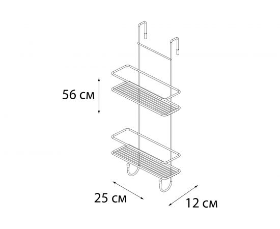 Полка для душевой кабины FIXSEN двухэтажная, хром FX-740-2 – изображение 3
