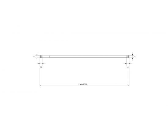 Карниз для ванной комнаты Milardo 110-200 см, белый, 010A200M14 – изображение 4