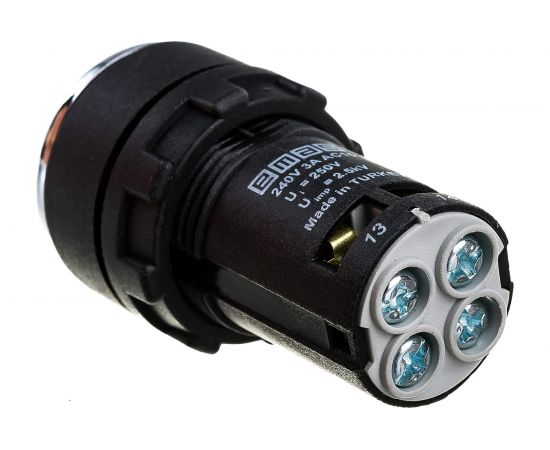 Нажимная кнопка Emas моноблочная красная, 22 мм, IP 40, 1НО+1НО MB101DK – изображение 4