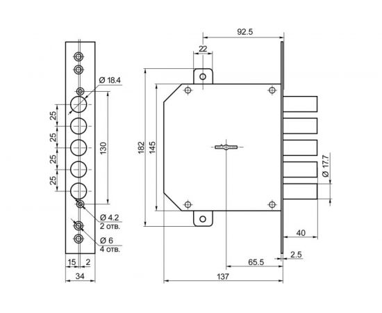 Врезной замок BORDER 72201-ЗВ8-6КП5Т 15899 – изображение 5