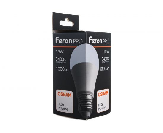 Светодиодная лампа FERON PRO LB-1015 шар E27 15W 6400K 38037 – изображение 6