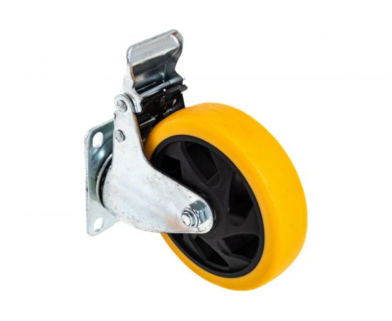 Набор из 4-х поворотных колес – желтый поливинилхлорид PVC диаметром 125 мм MOVERPLAT 125-PVCx4 – изображение 6
