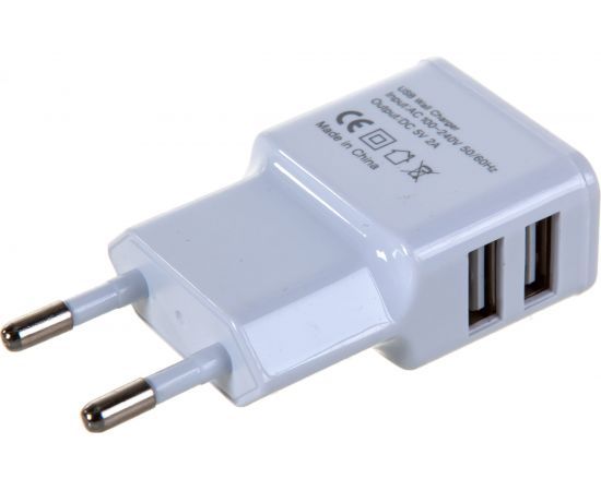 Адаптер питания Cablexpert MP3A-PC-11 100/220V - 5V USB 2 порта 2.1A белый – изображение 7