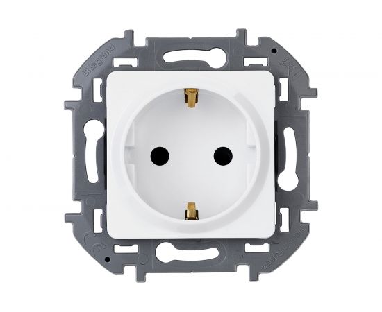 Розетка Legrand 2К+З - немецкий стандарт - 16 А - 250 В - INSPIRIA - белый 673720 