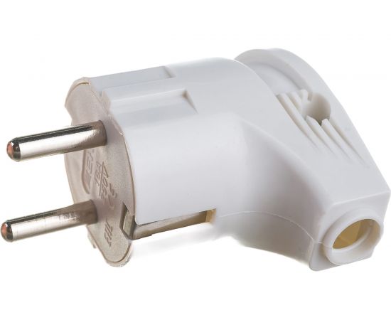 Угловая вилка с заземлением EKF AVY16-10 белая 16А 250В 