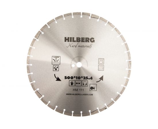 Диск алмазный отрезной сегментный Hard Materials Laser (500x25.4 мм) Hilberg HM111 