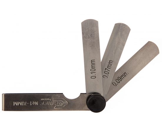 Набор щупов №1 GRIFF 0.02-0.1 мм, 9 пластин, длина 70 мм D127005 