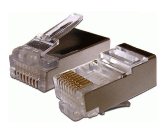 Коннектор RJ-45 TWT 8P8C FTP категория 6, экранированный, универсальный 100 шт. в упаковке PL45/S-8P8C-6T 