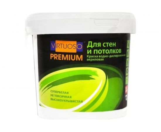 Краска VIRTUOSO PREMIUM для стен и потолков супербелая 15кг 11590585 