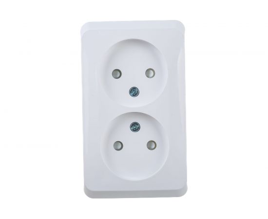 Розетка Schneider Electric 2-м ОП Этюд 16А без заземления з/ш белая SchE PA16-006B 