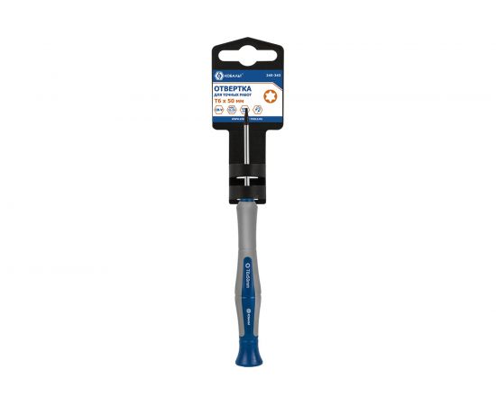 Отвертка для точных работ T6 х 50 мм CR-V, подвес КОБАЛЬТ Ultra Grip 245-343 