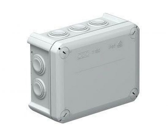 Распределительная коробка OBO Bettermann 150х116х67 мм, IP66, T100, 10х25 светло-серая 2007077 