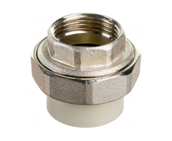 Муфта комбинированная RTP разъемная, американка, внутренняя резьба, D32х1 мм, серая 15518 