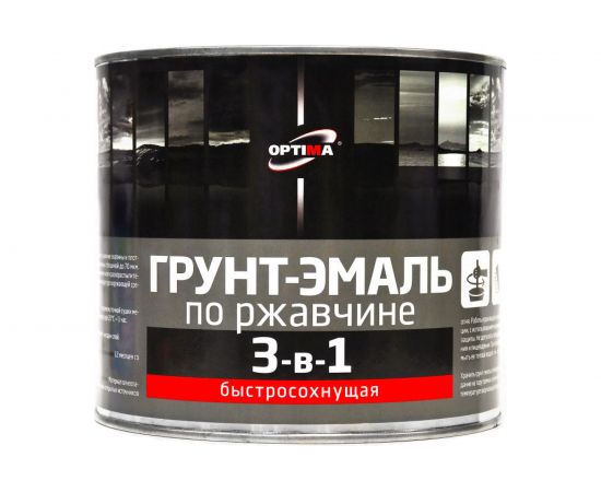 Быстросохнущая грунт-эмаль OPTIMA 3 в 1 1,7кг зеленая 11598024 