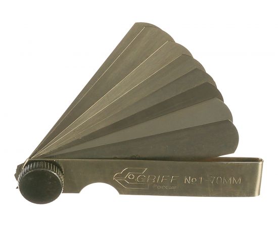 Набор щупов №1 GRIFF 0.02-0.1 мм, 9 пластин, длина 70 мм D127005 – изображение 2