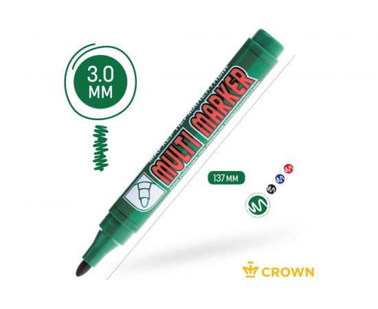 Перманентный маркер Munhwa Crown Multi Marker зеленый, пулевидный, 3мм CPM-800 – изображение 2