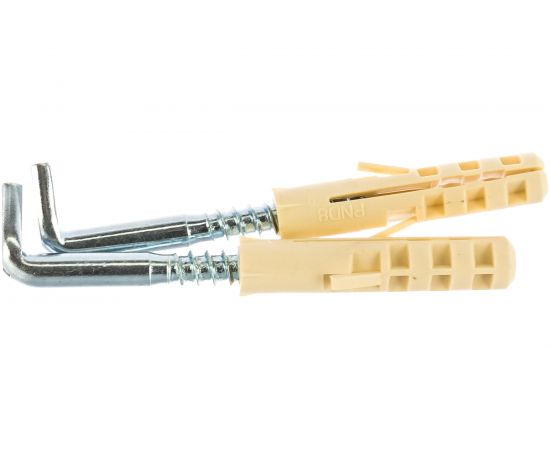 Крюк-шуруп ЕВРОПАРТНЕР L-обр. Zn d5,1хL50 мм, прямой шлиц, 2 шт. 13 3001 1 – изображение 2