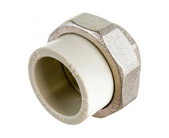 Муфта комбинированная RTP разъемная, американка, внутренняя резьба, D32х1 мм, серая 15518 – изображение 3