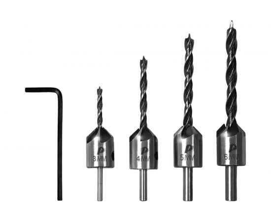 Набор зенковок по дереву 4 шт, сверла 3, 4, 5, 6 мм ПРАКТИКА 798-720 – изображение 3